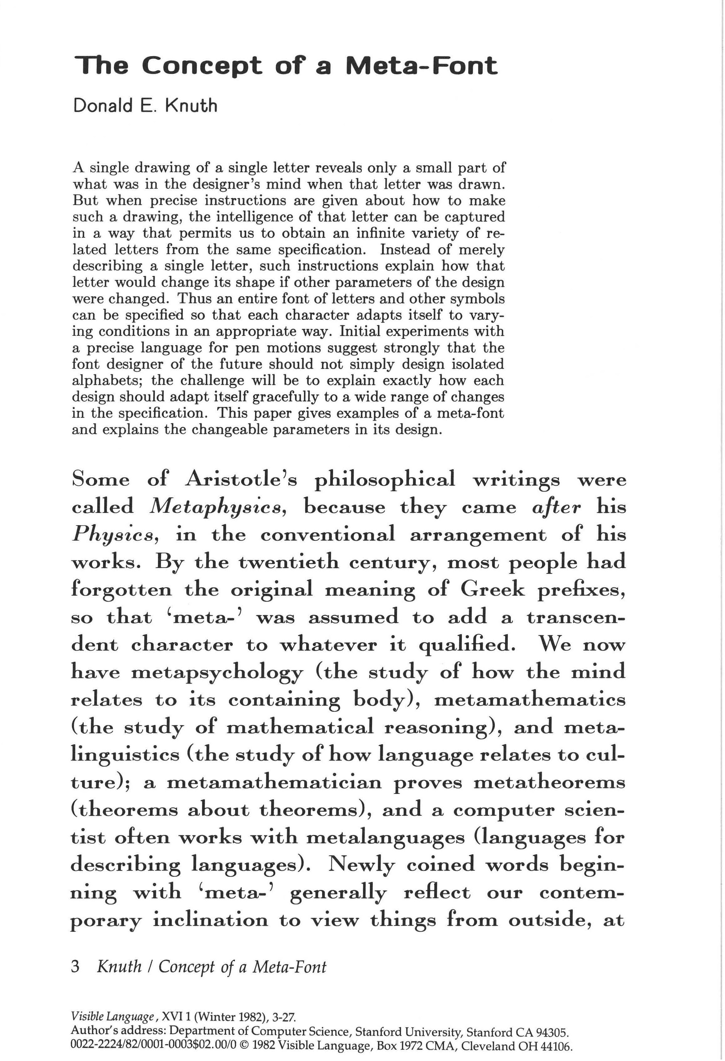 the concept of a metafont